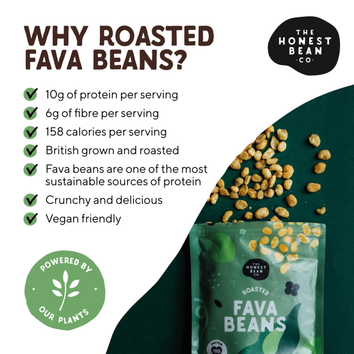 The Honest Bean Co Roasted Fava Beans, Black Garlic & Herb, 120g (6-Pack) 7