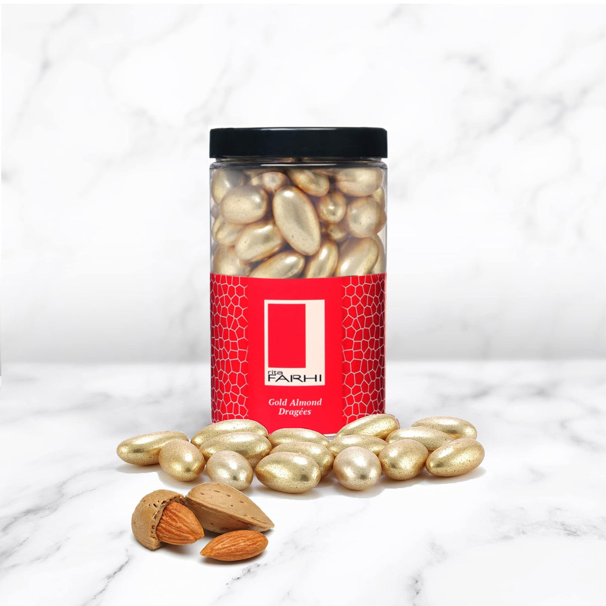Rita Farhi Gold Sugared Almond Dragees - 370g Gift Jar 3