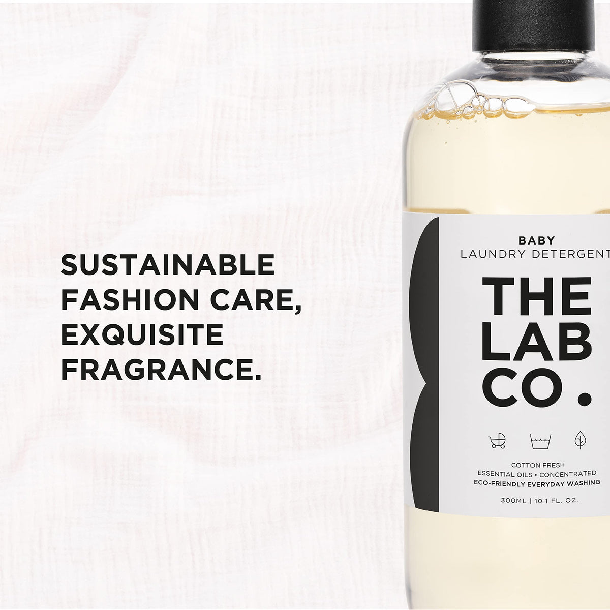 The Lab Co. Baby Wash - Gentle Non-Bio Liquid Detergent for Sensitive Skin | 300ml Cotton Fresh Scent