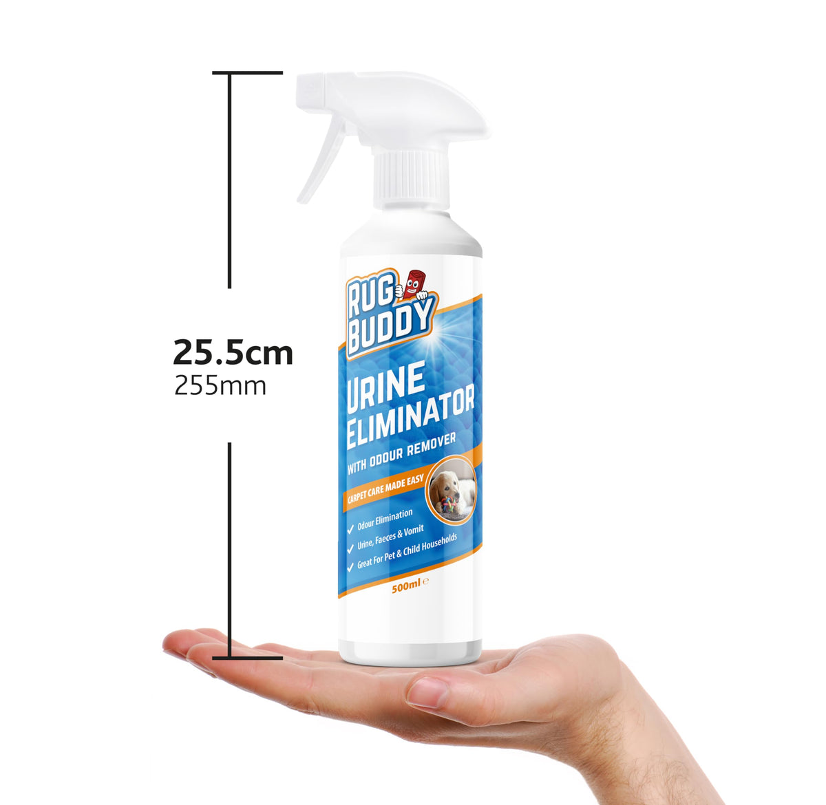 Rug Buddy Urine Eliminator - Enzyme-Based Stain & Odor Remover for Carpet & Upholstery | 500ml 9