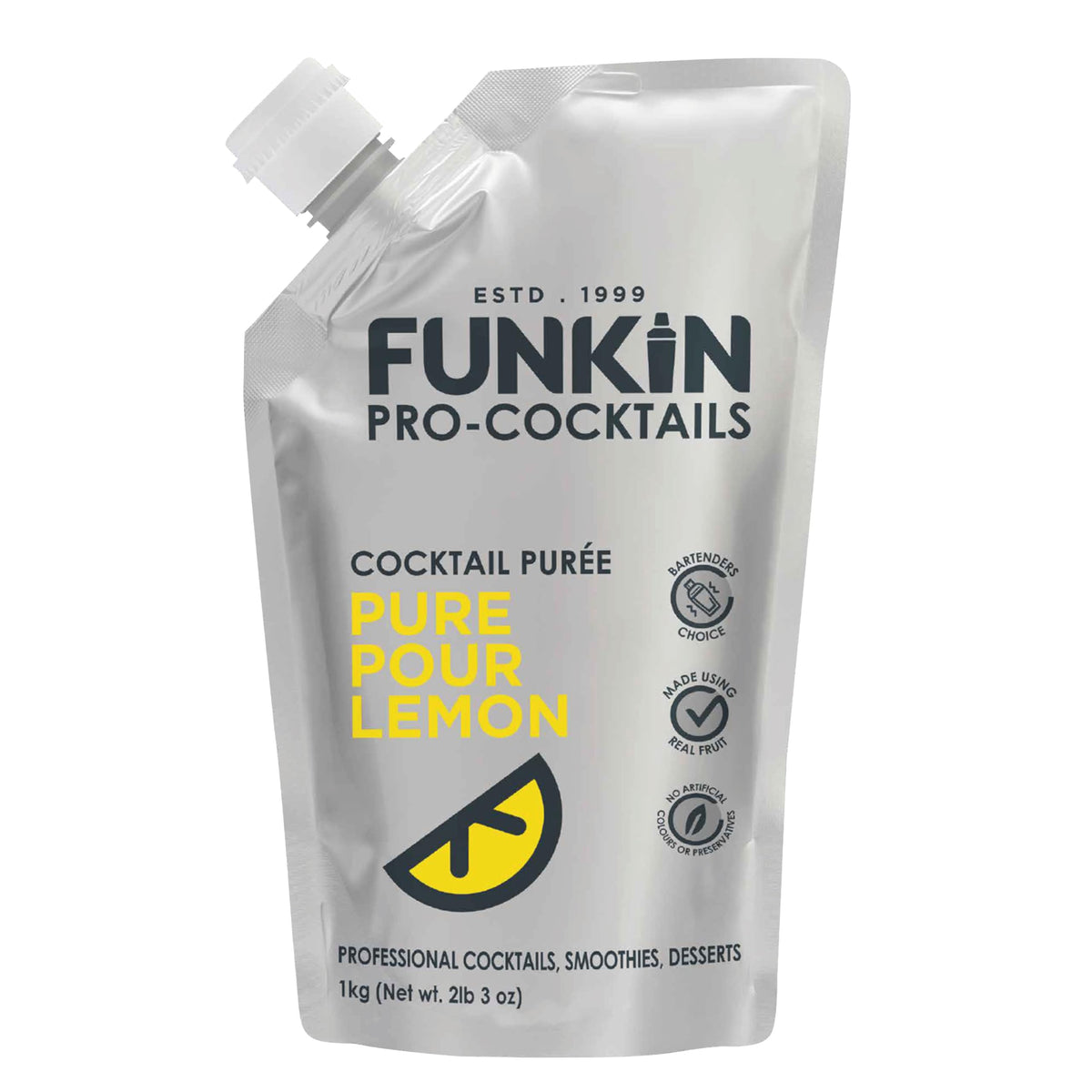 Funkin Pro Pure Pour Lemon Juice - 1kg Pouch | Sugar Free | Vegetarian