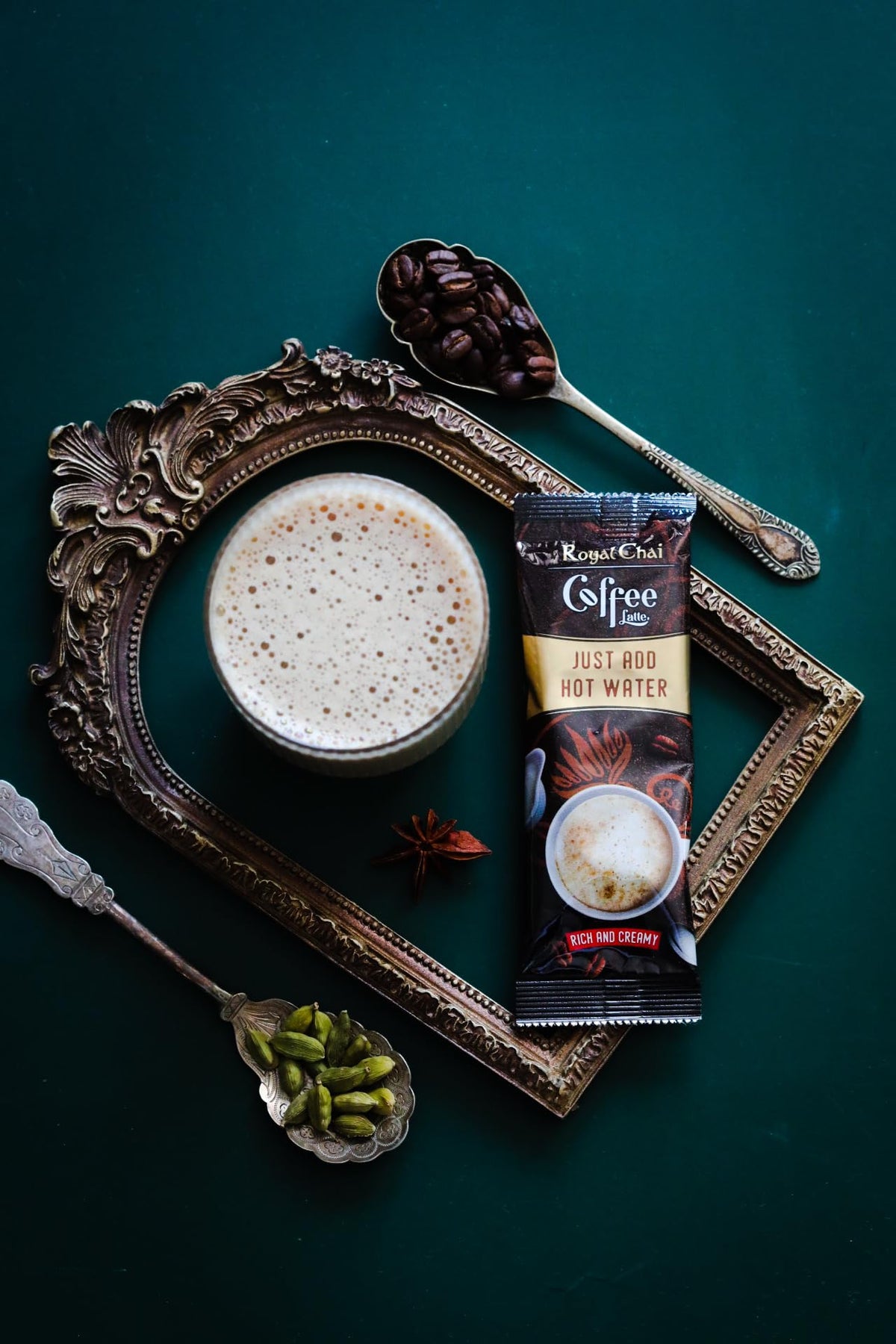 Royal Chai Cardamom Coffee Latte - 10 Single Serving Sachets | Instant Coffee Powder 4