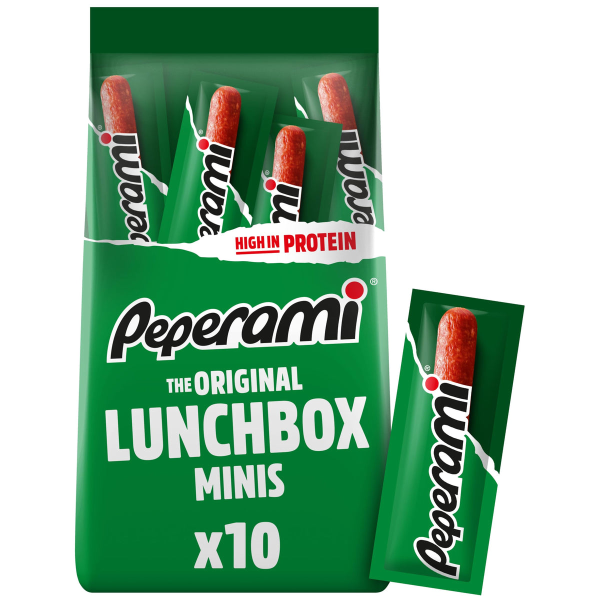Peperami Original Mini Smoked Pork Salami Sausage Snacks - 10 x 100g Packs 1