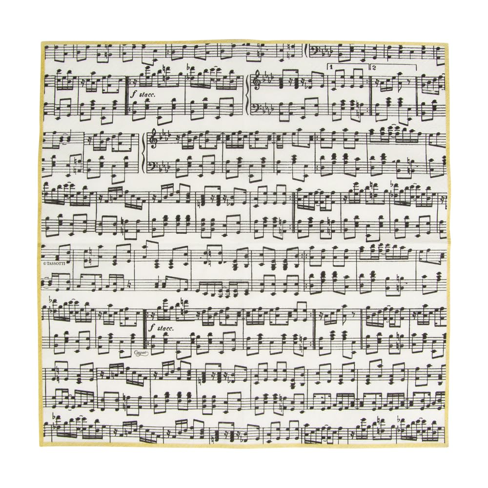 Caspari Musica Paper Luncheon Napkins - Pack of 20 | Triple-Ply Tissue | Made in Germany 4