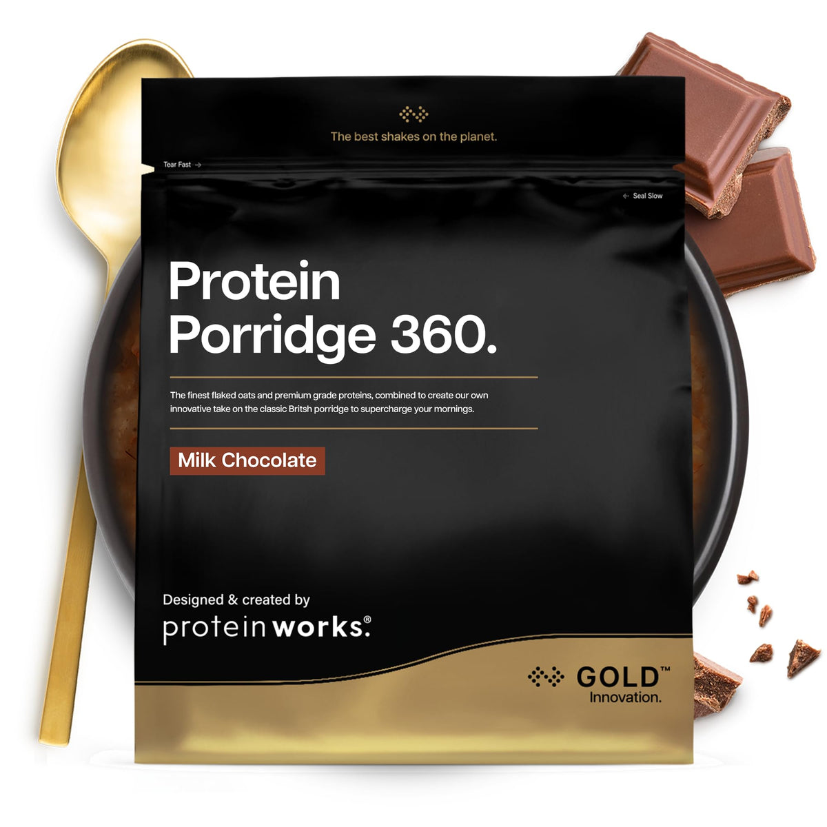 Protein Works Protein Porridge 360 - Milk Chocolate, 500g | High Protein, Low Sugar