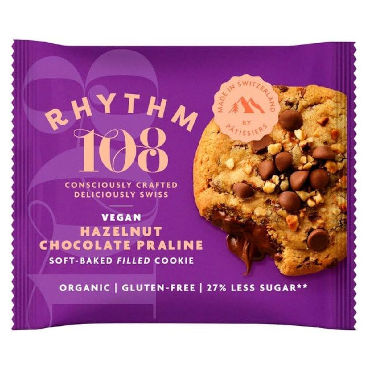 Rhythm 108 Pris Choc Hazelnut Ganache Soft Filled Cookie - Vegan, Gluten-Free, 4 Pantry Ingredients 1