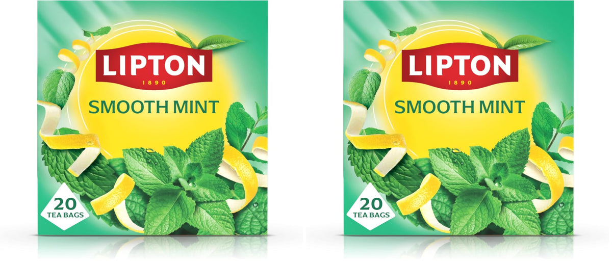 Lipton Smooth Mint Fruit Infusion Herbal Tea Bags - Mint & Lemon Peels, 20 Count (Pack of 2) 1