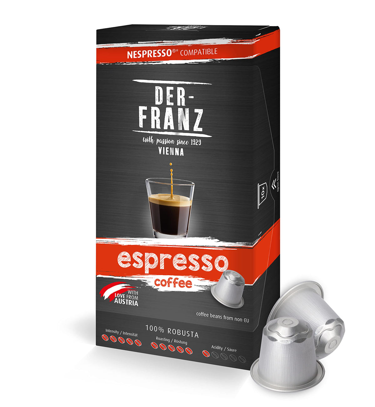Der-Franz Nespresso Compatible Coffee Capsules - Espresso Flavor, 10 Count 1