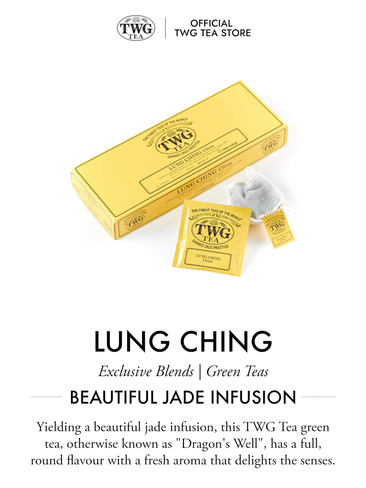 TWG Tea Lung Ching Green Tea - Aromatic Jade Infusion | 40g Teabags 3