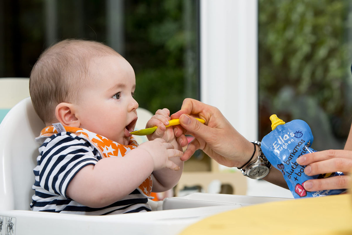 Ella's Kitchen Organic Banana, Apple & Blueberry Baby Rice - Stage 1 Savoury Meal | 120g Pouches | Pack of 7