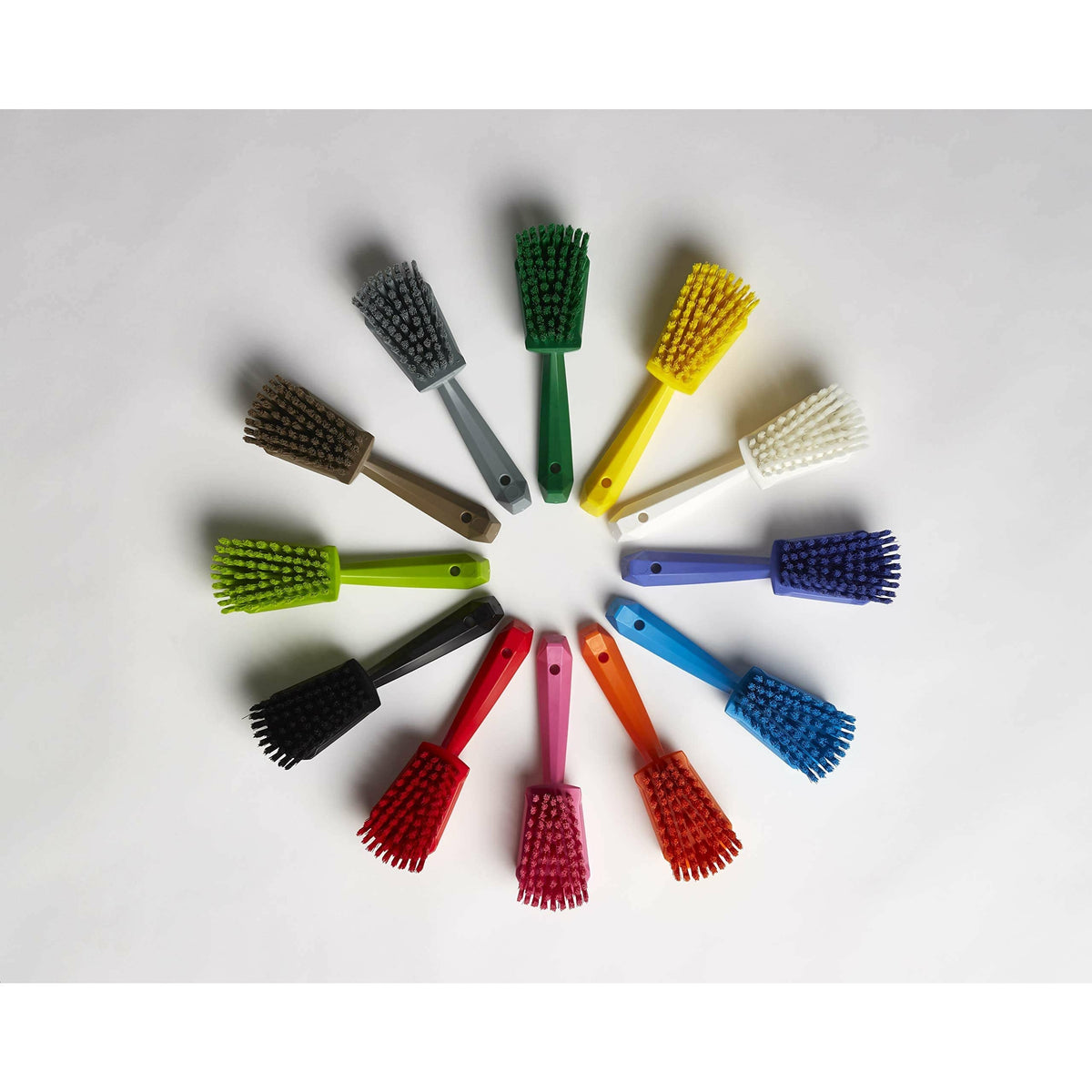 Vikan 41925 Stiff Bristle Hand Brush - Ergonomic Grip | 270mm Length | White 5