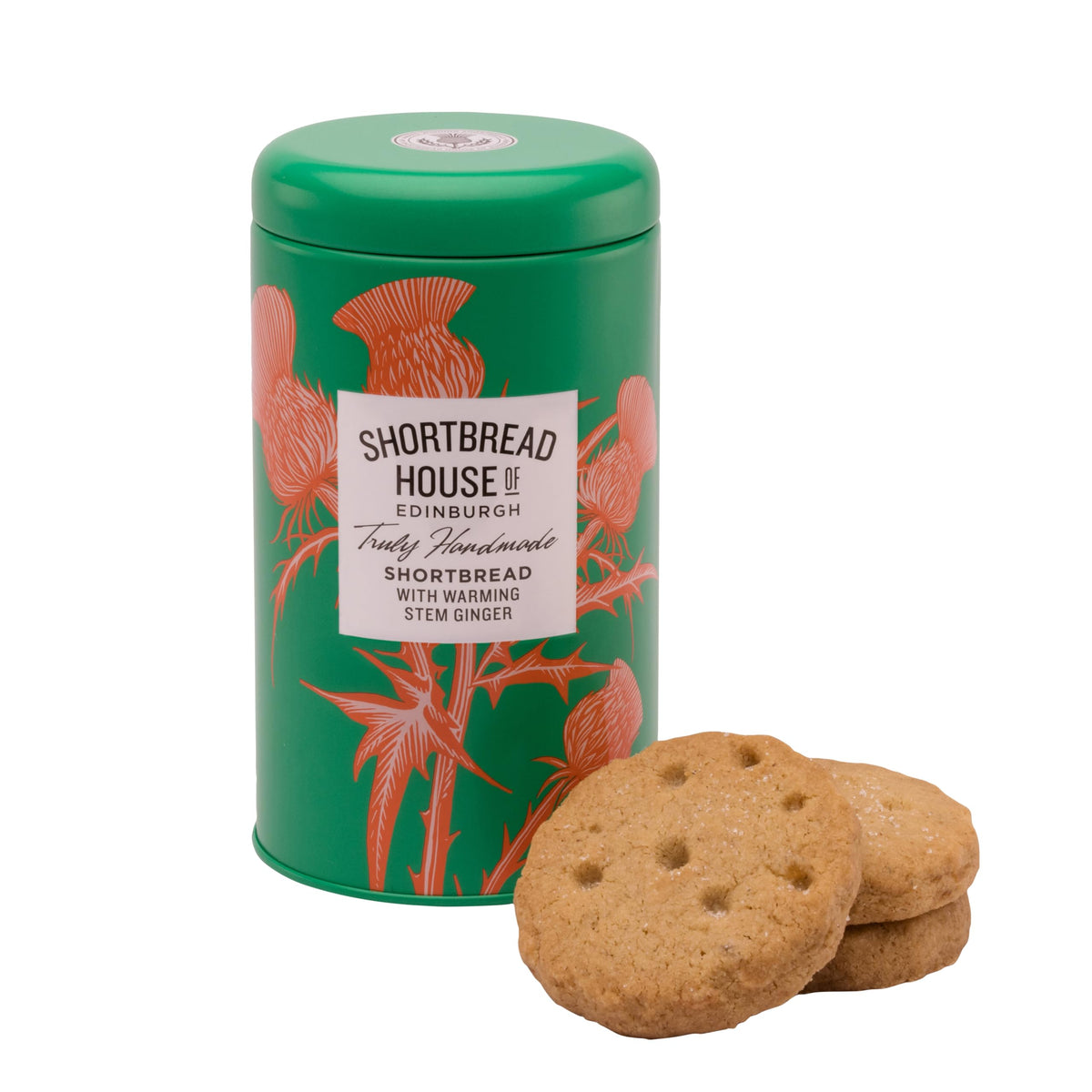 Shortbread House of Edinburgh Handmade Scottish Shortbread with Stem Ginger - 140g Tin