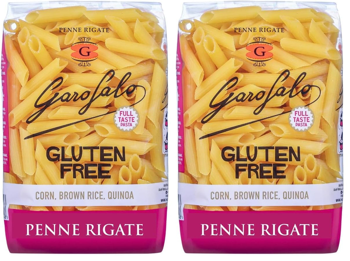 Garofalo Gluten Free Penne Rigate - Bronze Drawn for Sauce Adherence | 800g Pack of 2