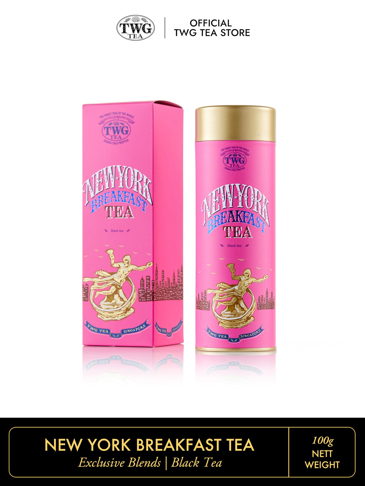 TWG Tea New York Breakfast Tea - Loose Leaf Black Tea with Cocoa Husk, 100g