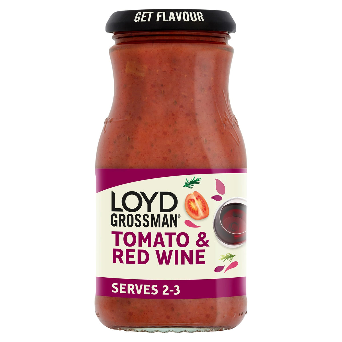 Loyd Grossman Italian Tomato & Red Wine Pasta Sauce - 350g Jar