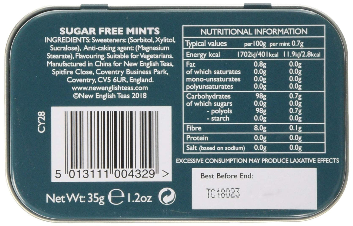 New English Teas University of Cambridge Sugar Free Mints Tin - 35g