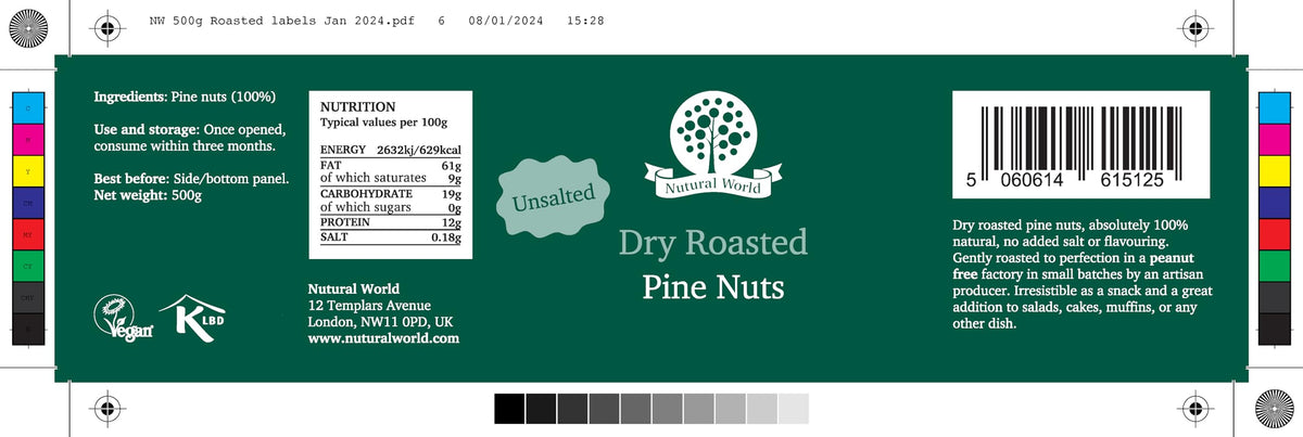Nutural World Dry Roasted Whole Pine Nuts - Unsalted | 500g | Artisan Roasted 2