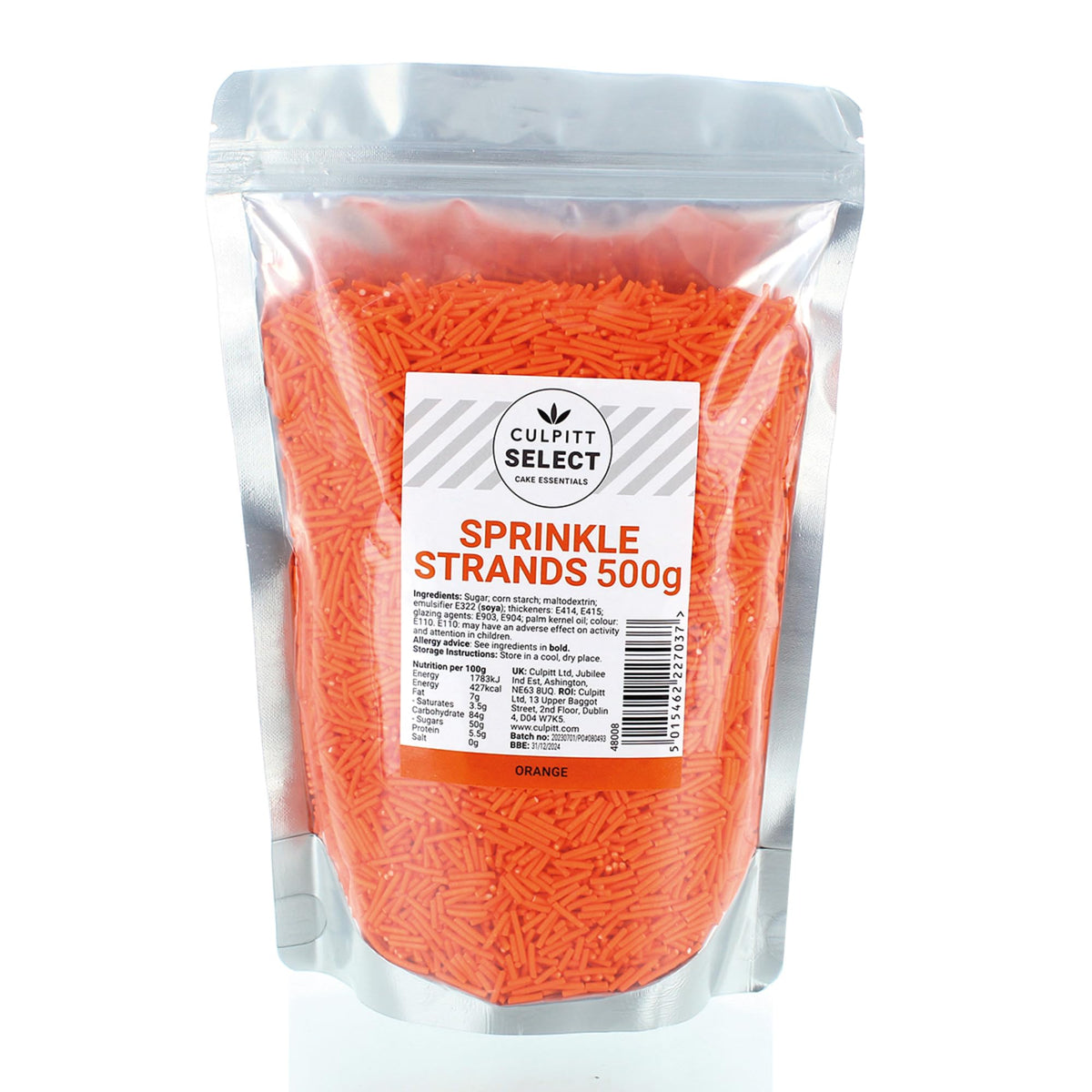 Culpitt Select Orange Sugar Strands - 500g Pouch | Edible Cake Decorations 3