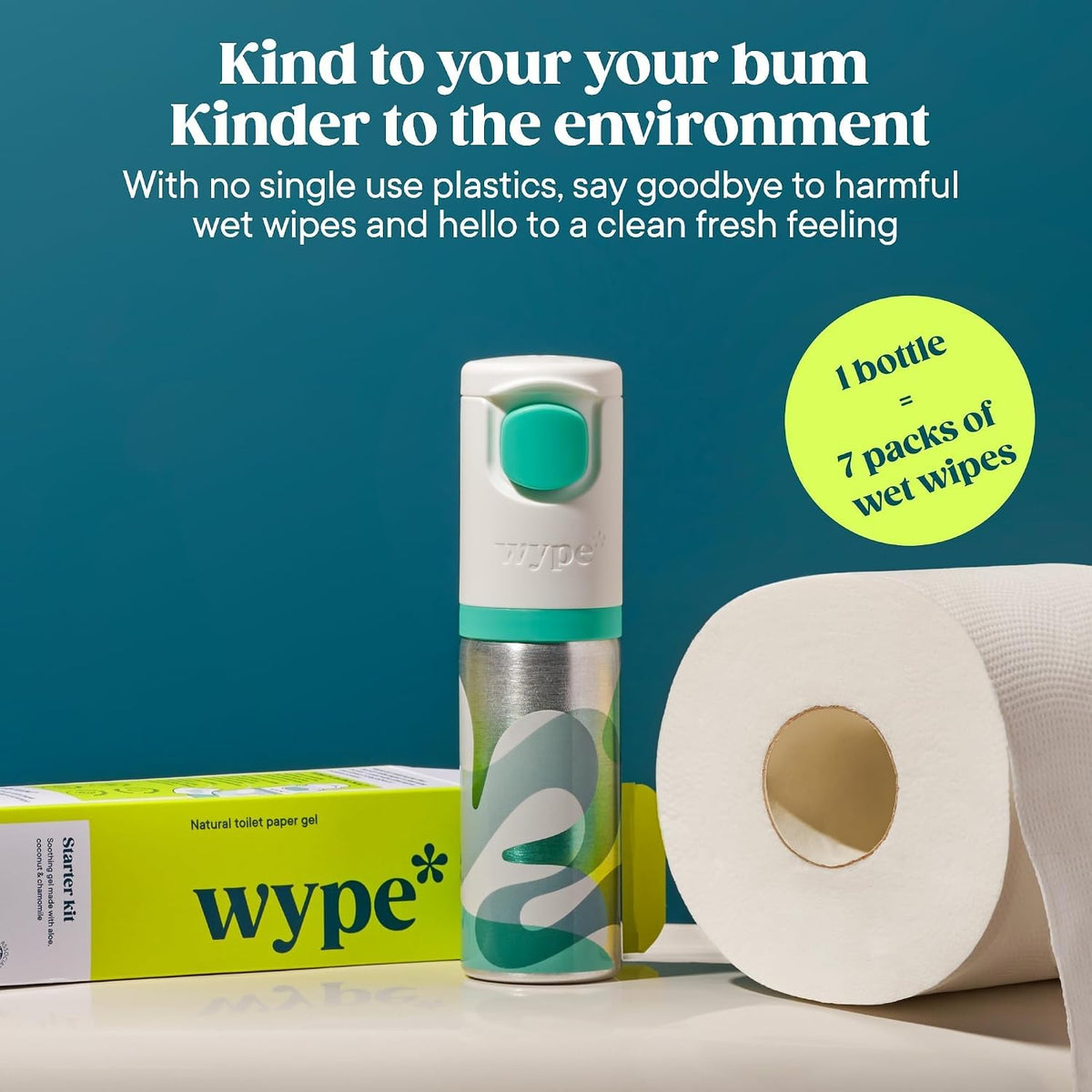 Wype Soothe Toilet Paper Gel Bundle - Sensitive Skin Formula | 200ml Total | Unscented 4