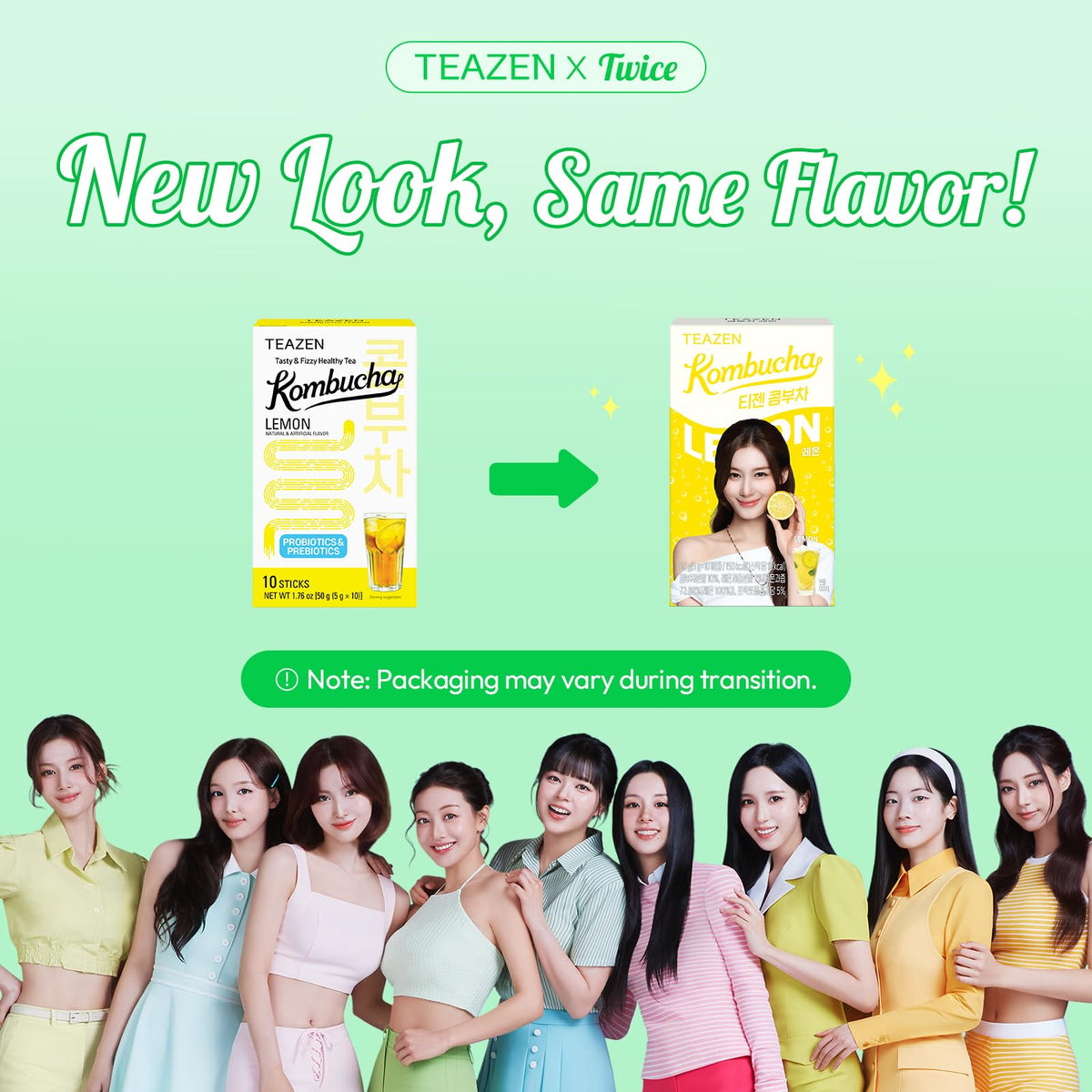 TEAZEN Lemon Kombucha Tea - Sugar Free, Live Probiotics, Portable Stick Mix 7