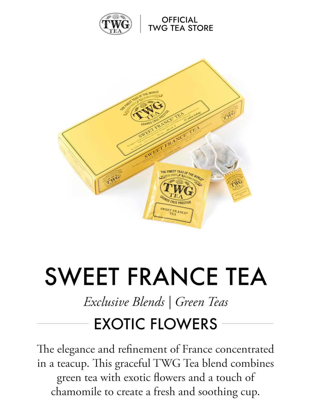 TWG Tea Sweet France Tea - Chamomile Flowers & Rose Petals Herbal Tea 3