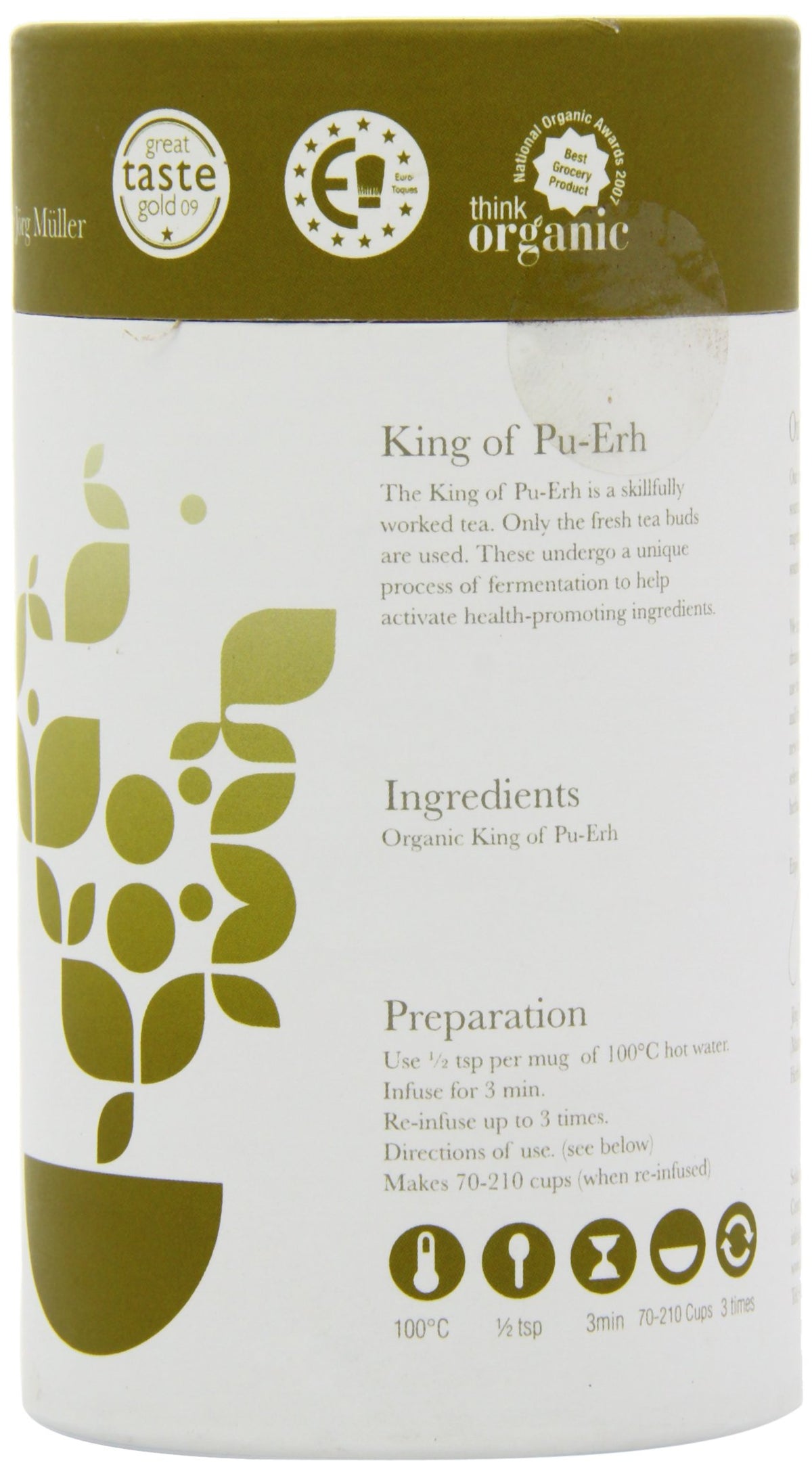 Solaris Tea Organic Loose Whole Leaf King of Pu Erh - Aged 6 Years | 100g | Gold Star Winner 3
