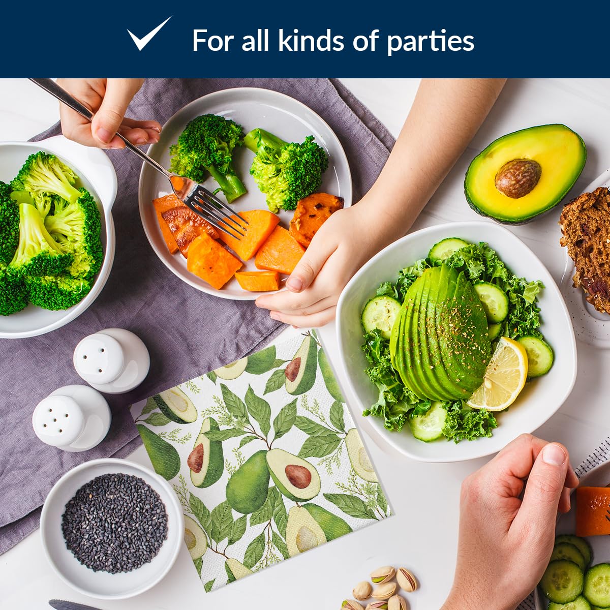 PAW Decor Collection Paper Napkins - Avocado Fever Design | 33 x 33 cm | 20 Pack 4
