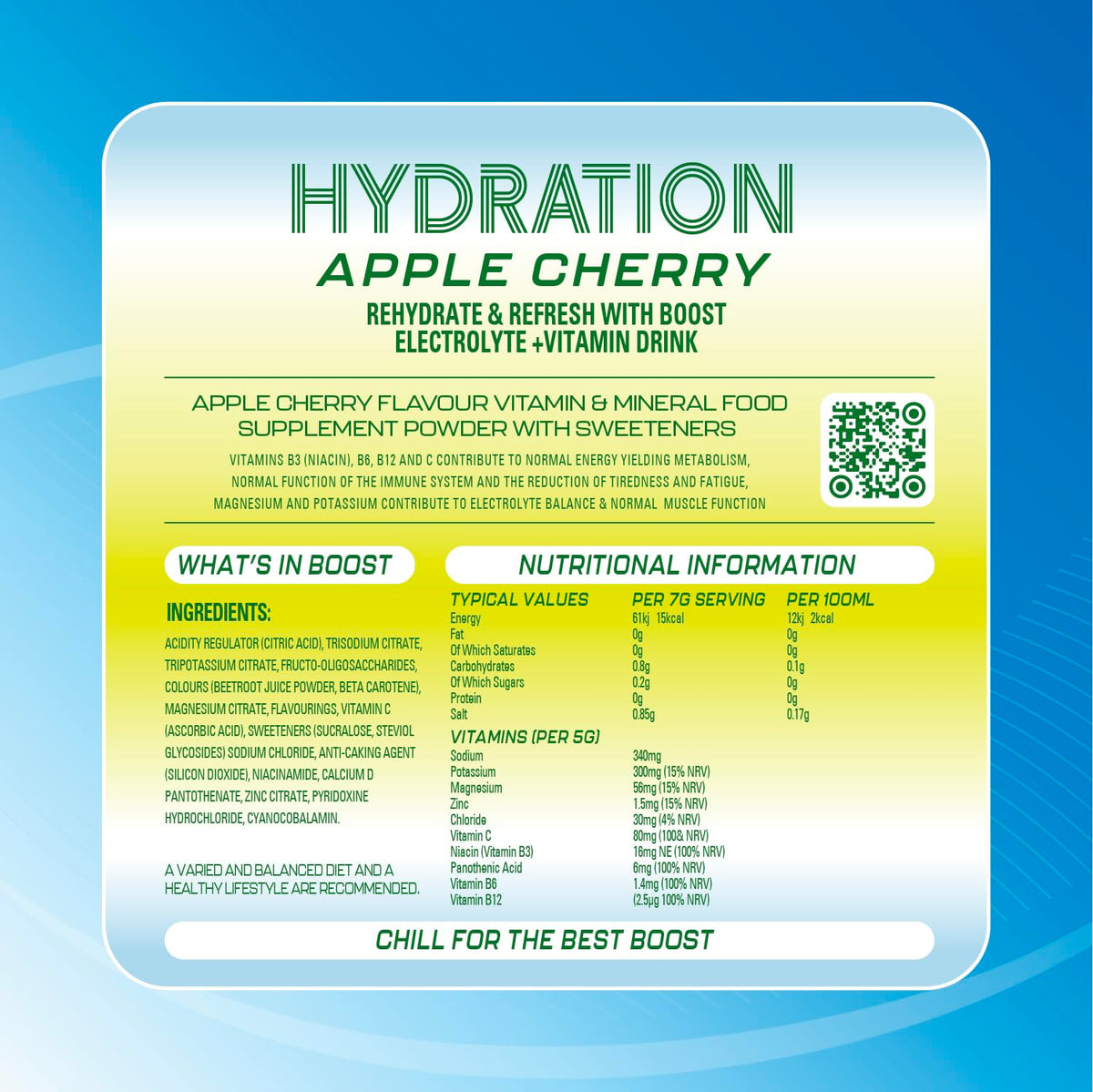 Boost Hydration Powder Apple Cherry - Zero Sugar Electrolytes | 15 x 7g Sachets 2