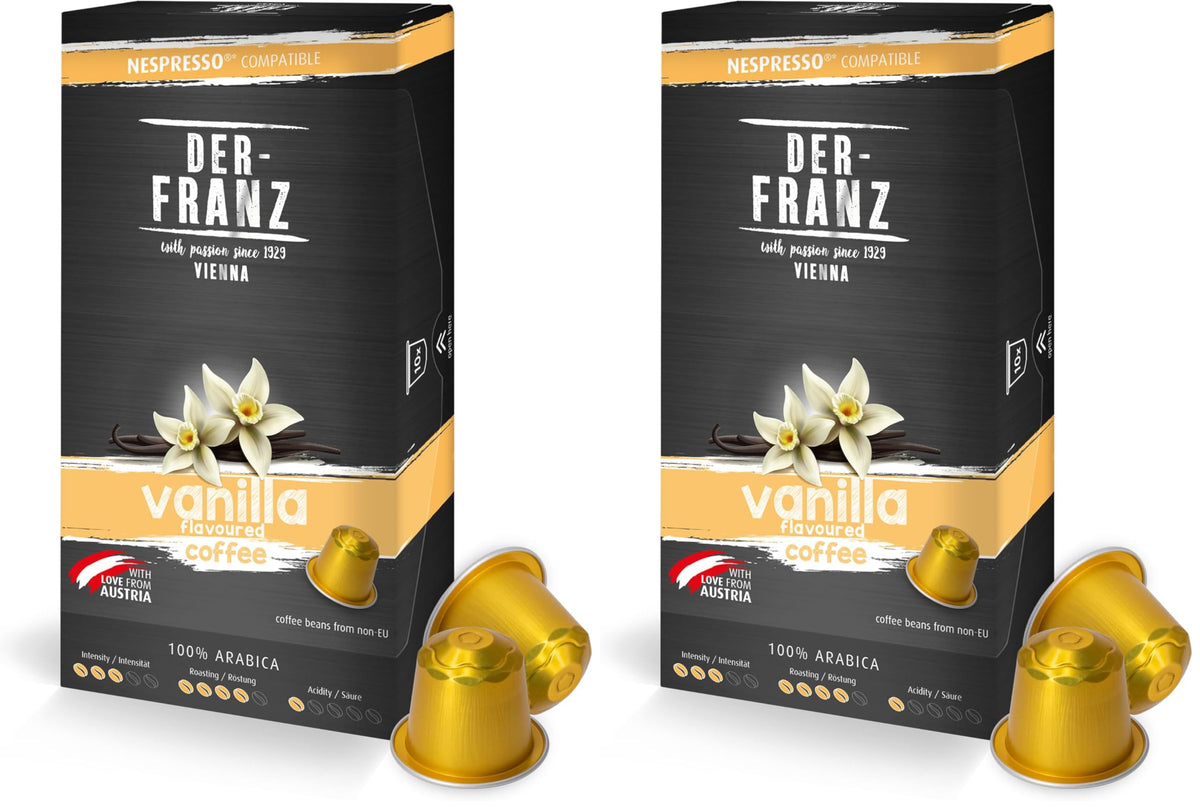 Der-Franz Vanilla Aroma Coffee Capsules - Nespresso Compatible | 10 Count
