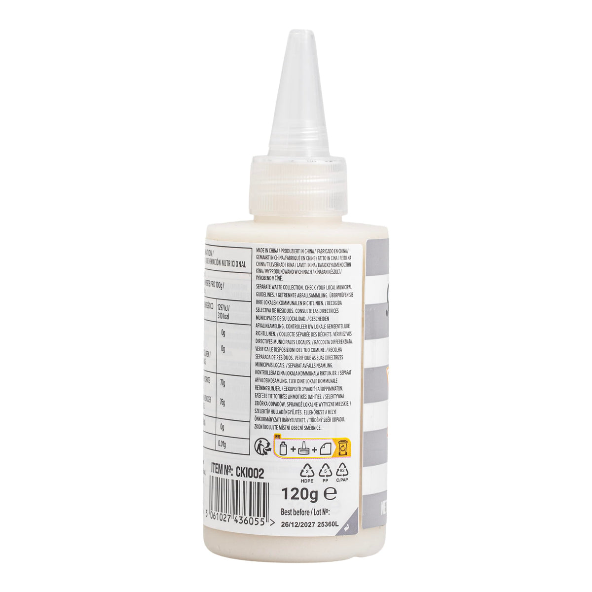 PME White Biscuit Icing - Ready-to-Use for Cookie Decorating | 120g Squeeze Bottle
