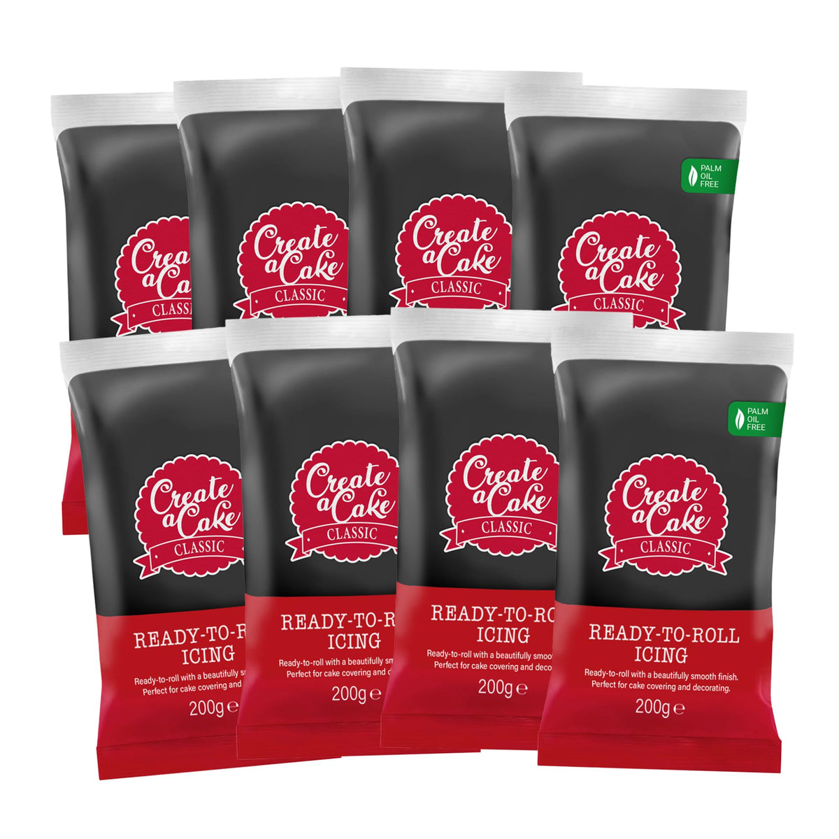 Create A Cake Black Ready To Roll Fondant Icing - 1.6kg Pack | Palm Free Sugar Paste