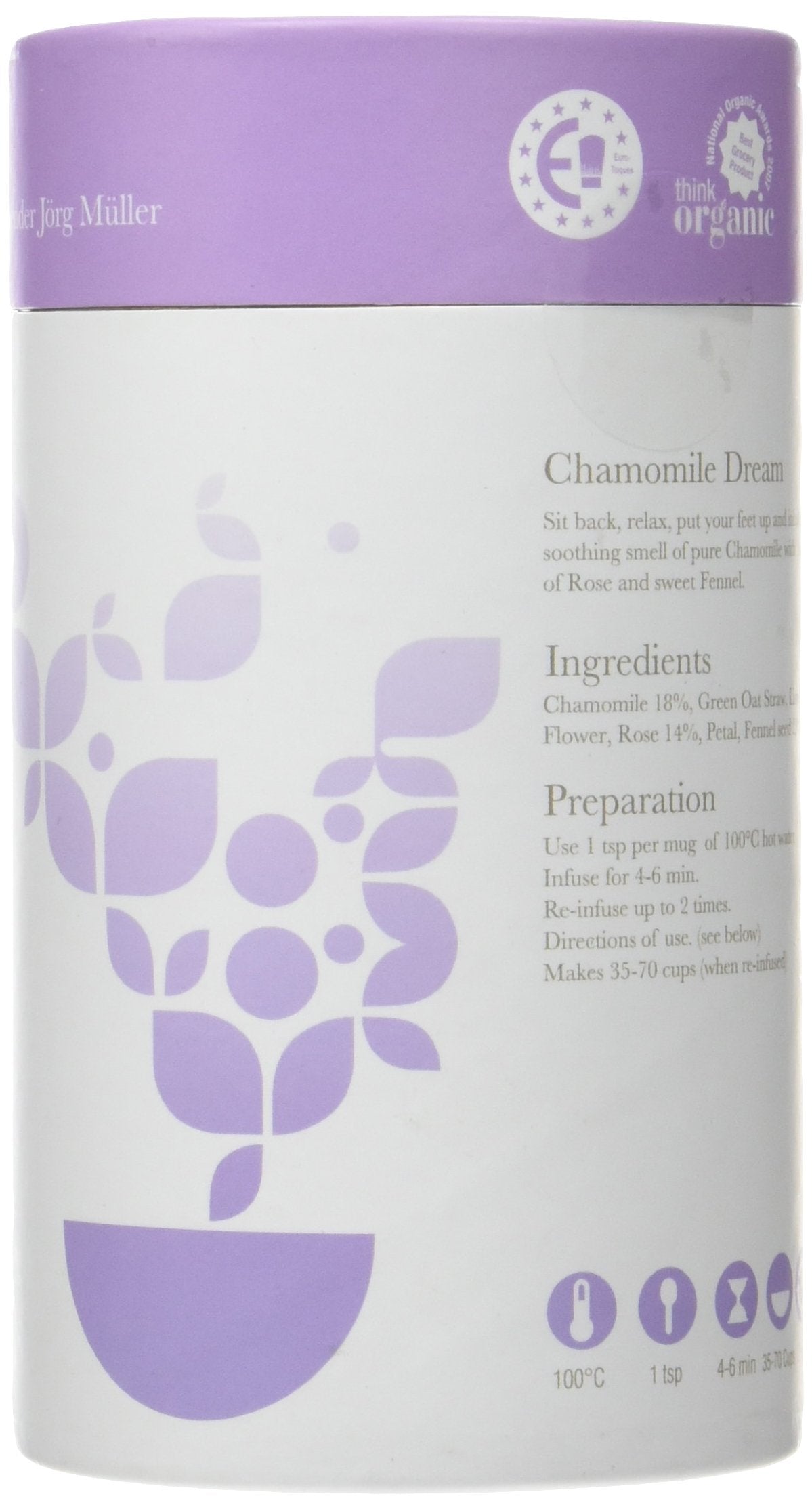 Solaris Tea Organic Chamomile Dream Herbal Blend - Promotes Relaxation | Loose Leaf | 50g
