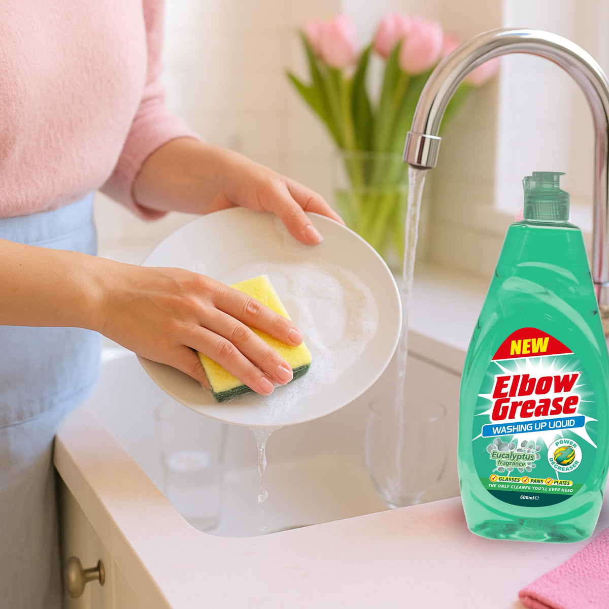 Elbow Grease Washing-Up Liquid - Power Degreaser | 600ml | Eucalyptus Scent 5