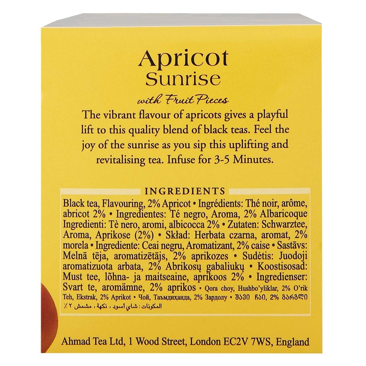 Ahmad Tea Apricot Sunrise Fruit Black Tea - 20 Teabags | 5 Pack | Black Tea, Apricot Flavoring 7