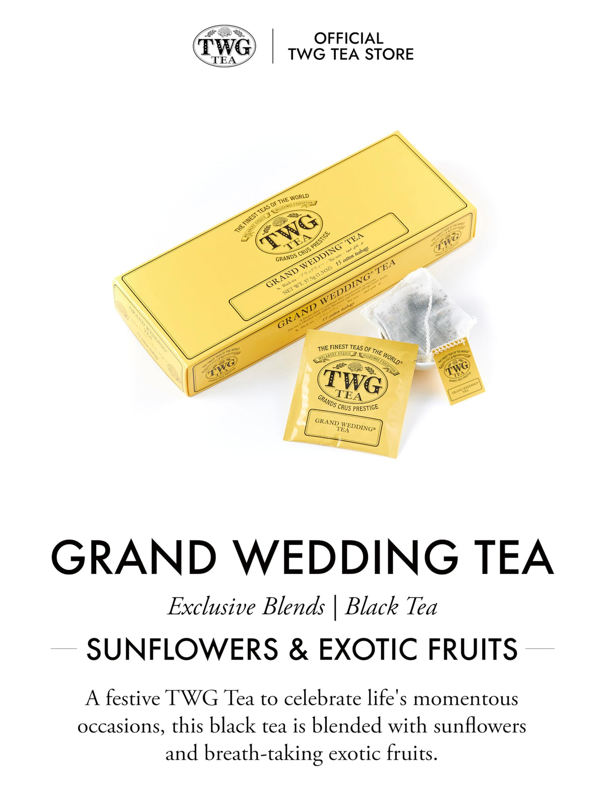 TWG Tea Grand Wedding Tea - Black Tea with Sunflowers & Exotic Fruits, 15 Teabags 4
