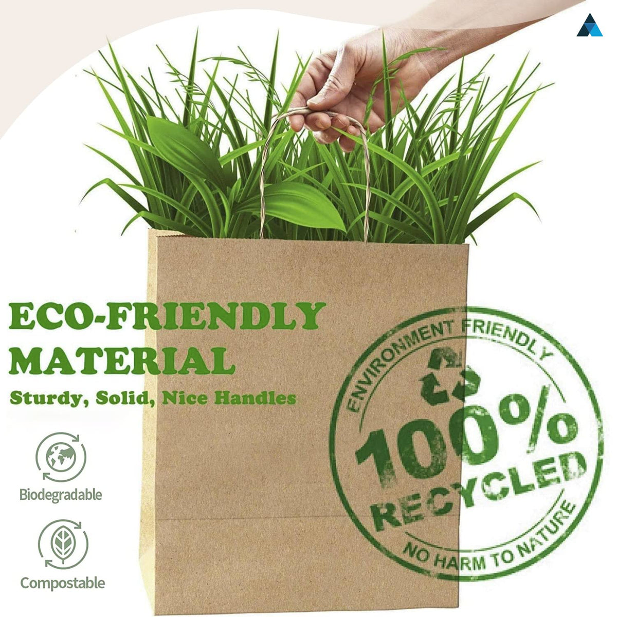 Nationwide Paper Kraft Paper Bags - Food Safe, Medium Size (25 Count) 4