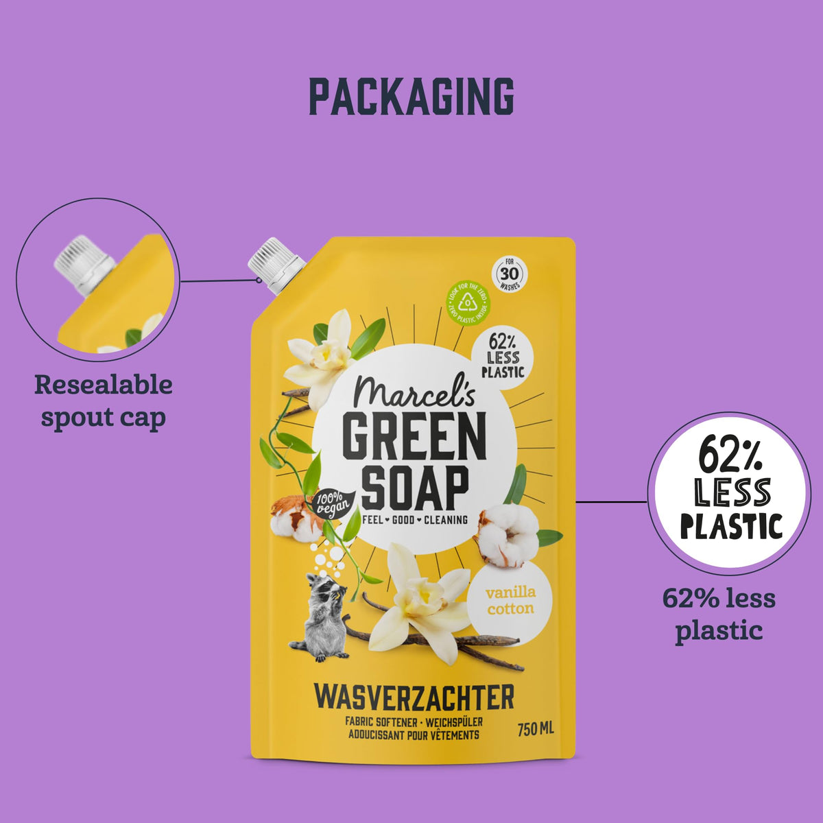Marcel's Green Soap Fabric Softener Refill - Vanilla & Cotton Scent | 750 ml 5