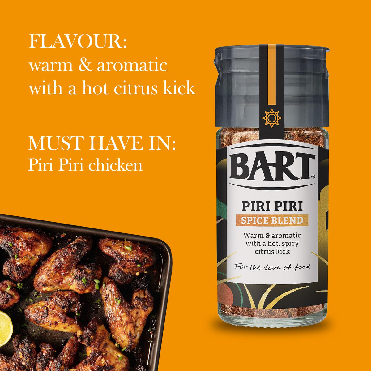 BART Piri Piri Spice Blend - 6 x 45g Jars | Hot & Spicy | Portuguese Style