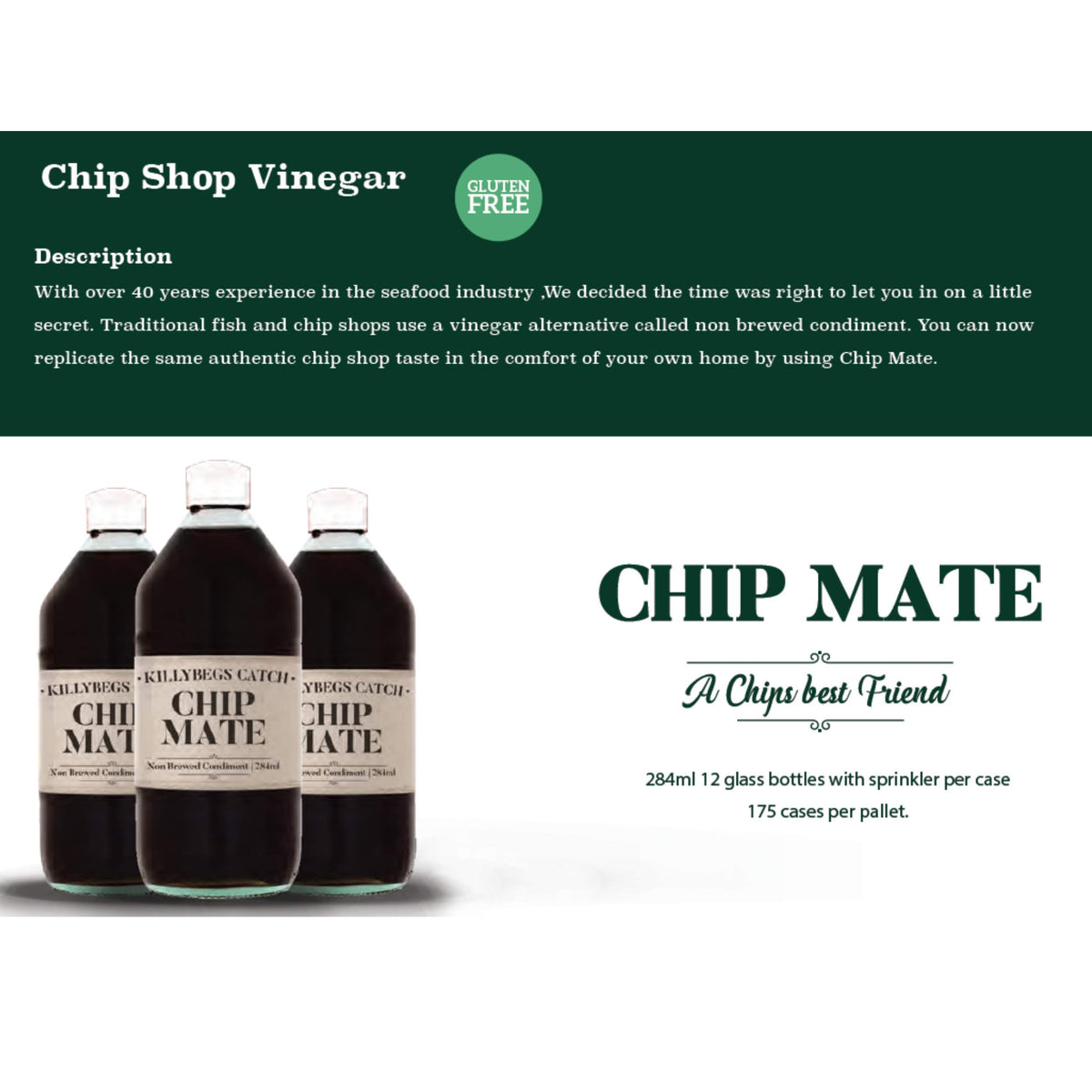 Shines Chip Mate Non Brewed Condiment Vinegar - 3 x 284ml Glass Bottles 5