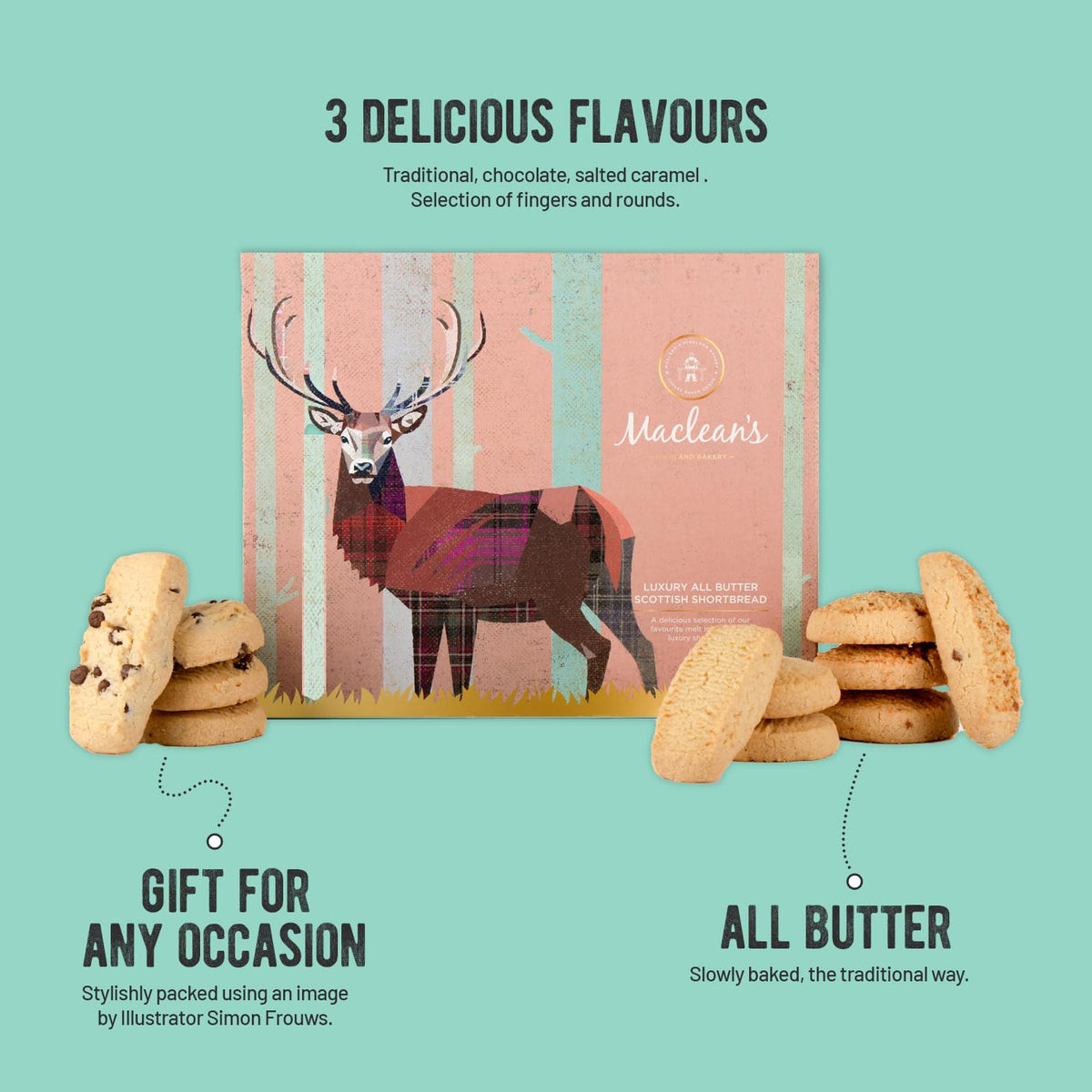 Maclean's Highland Bakery All Butter Scottish Shortbread Selection - 800g Pack of 2 2