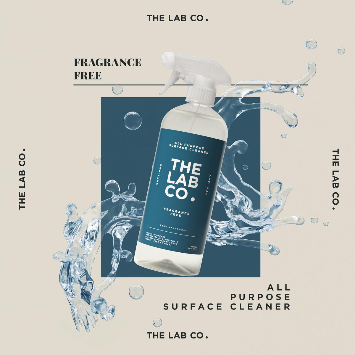 The Lab Co. Antibacterial All-Purpose Cleaner - 750ml | Fragrance-Free | Plant-Derived Ingredients 2