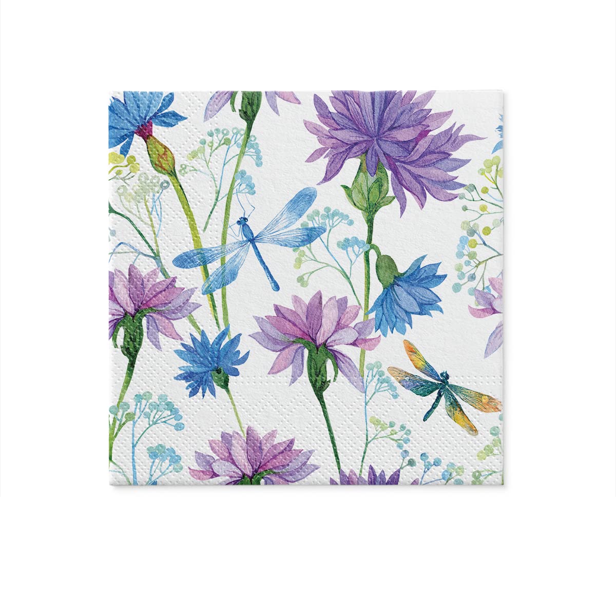 PAW Decor Collection Napkins - 3-Ply Flower With Dragonfly Design | 33 x 33 cm | 20 Pieces 3