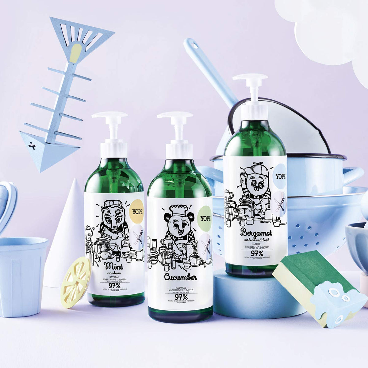 Yope Natural Detergent Washing-Up Liquid - Mint & Mandarin Scent | Vegan | Cruelty-Free | 750 ml (Pack of 2) 6