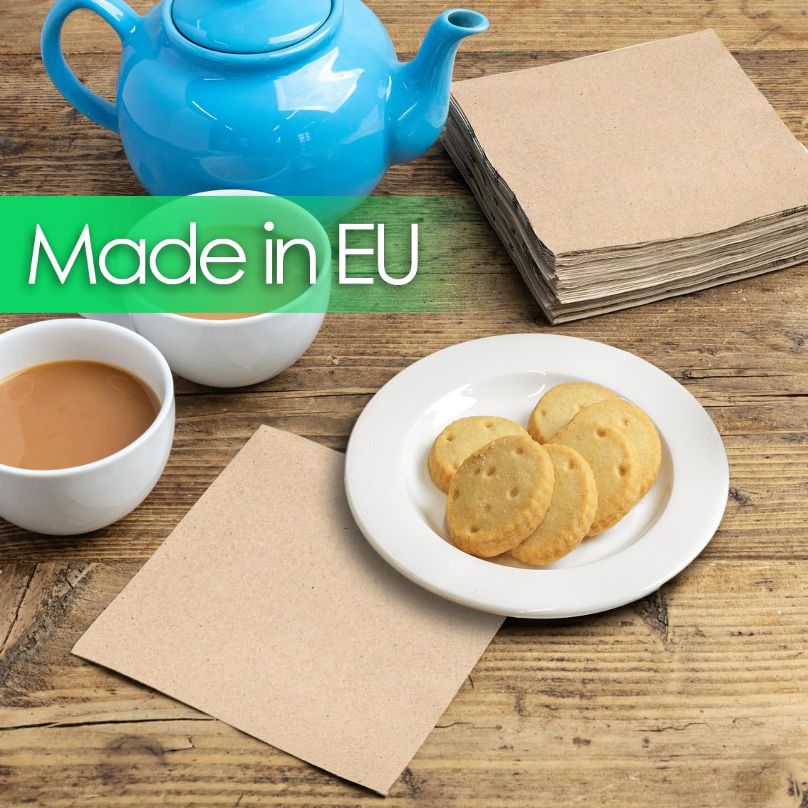 Talking Tables Table Kind Unbleached Napkins - 100 Pack, 2-Ply, 33cm