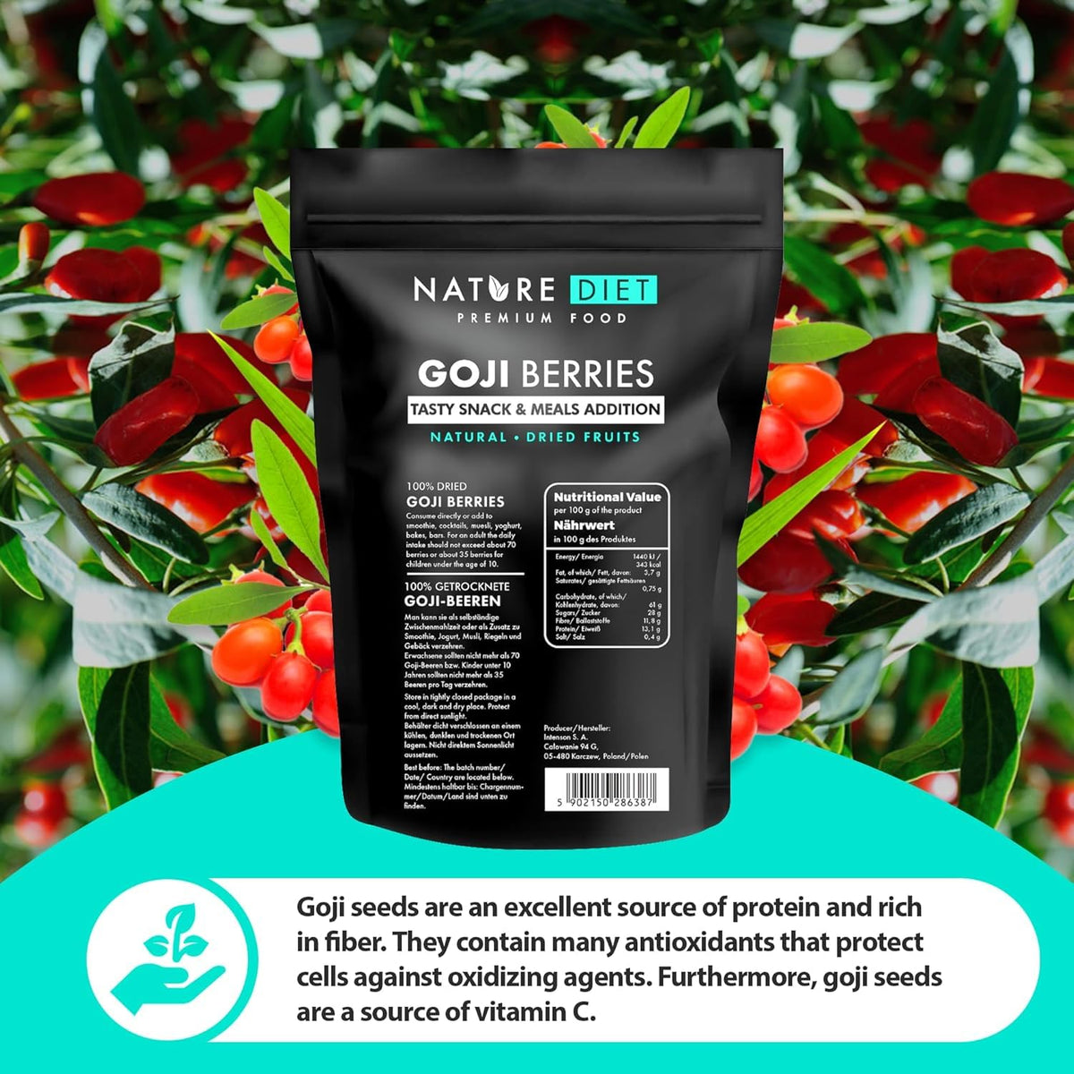 Nature Diet Goji Berries - 500g | Rich in Fibre, Antioxidants & Protein 4