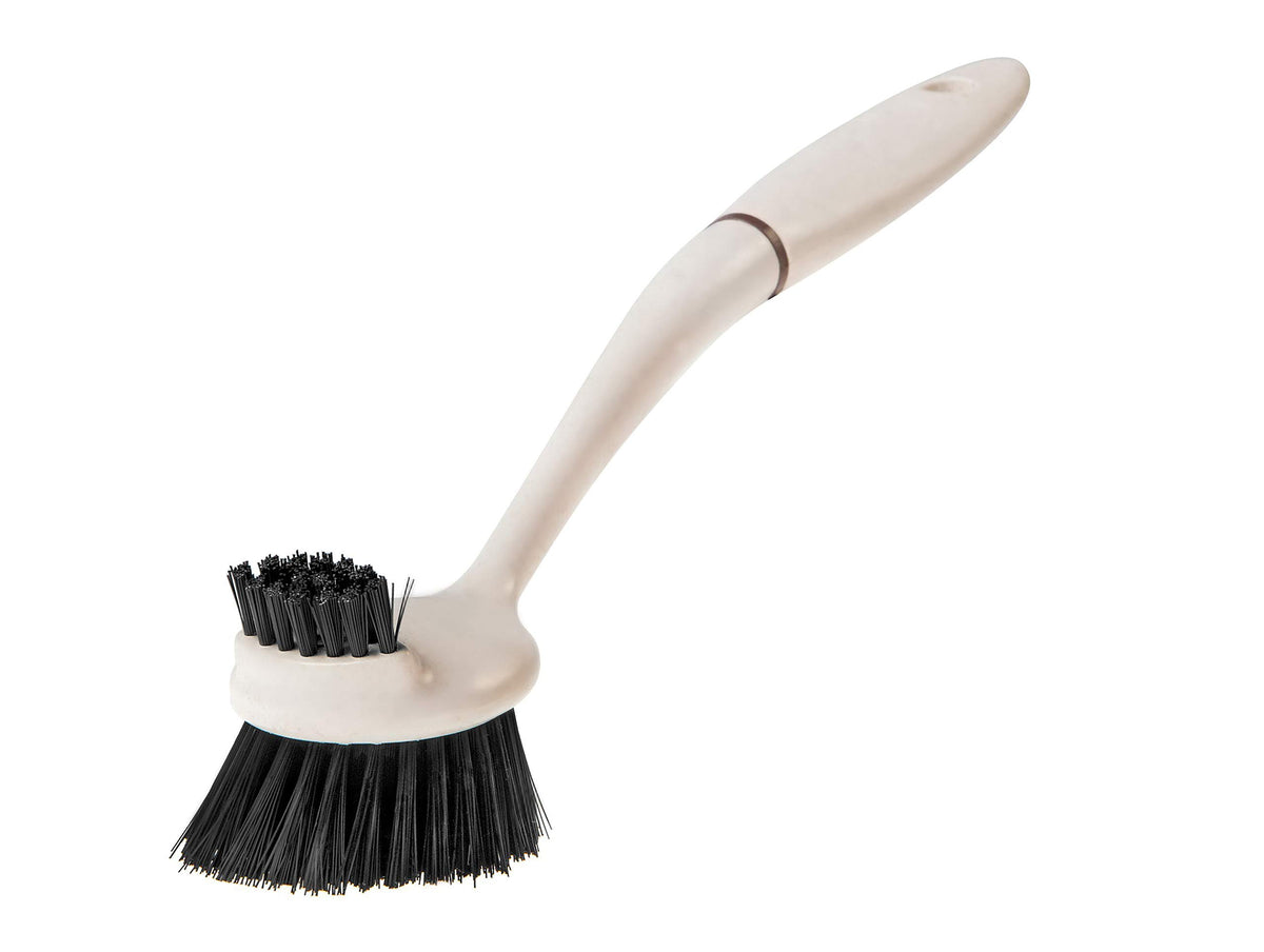 Greener Cleaner Dish Brush - Extra Scrubby Bristles for Stubborn Dirt | Plastic | Cream