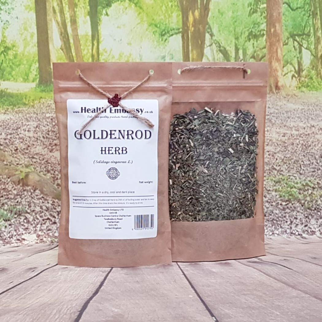 Health Embassy Goldenrod Herb - 100g | Wild Collected | GMO-Free