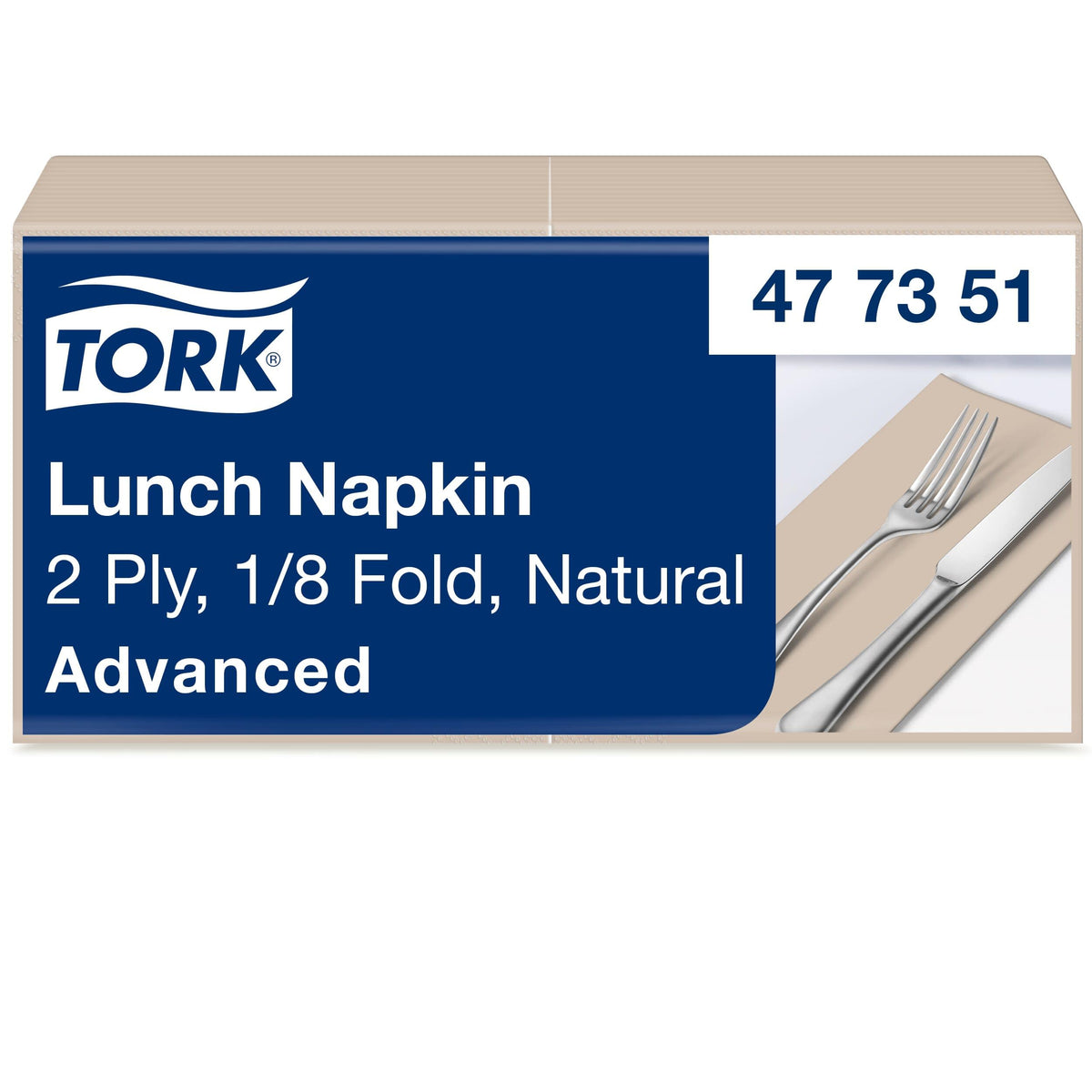 Tork Natural Lunch Napkins - 2 Ply, 1/8 Fold, 200 Count