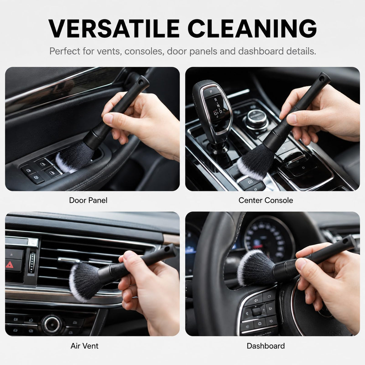 Muexoee Soft Bristle Car Detailing Brush - Scratch-Free Interior Cleaning Tool for Air Vents, Dashboards & Electronics 5