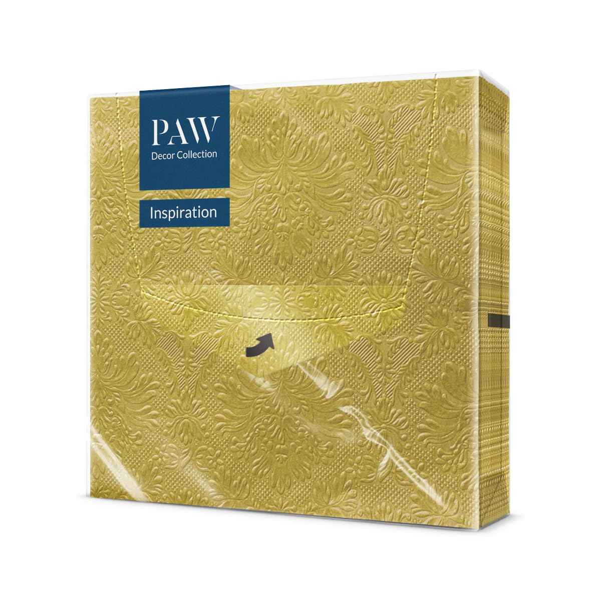 PAW Decor Collection Napkins - 3-Ply Gold Ornaments | 20 Pieces | 33 x 33 cm 1